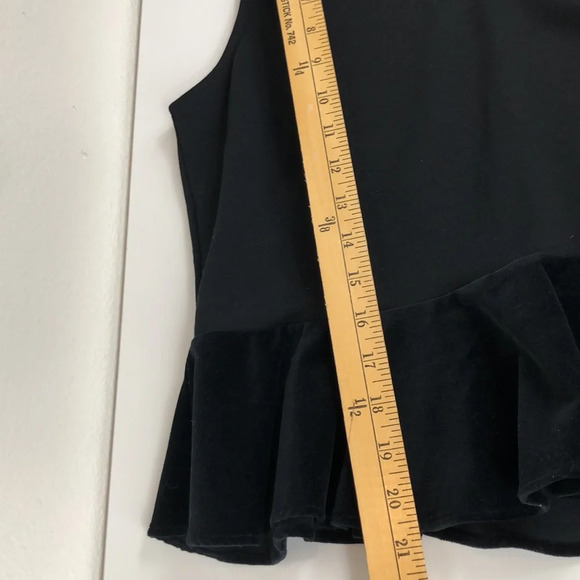 2/$30 NWT J. Crew Top Women’s Size Small Black Velvet Ponte Peplum Tank Romantic - Picture 12 of 16